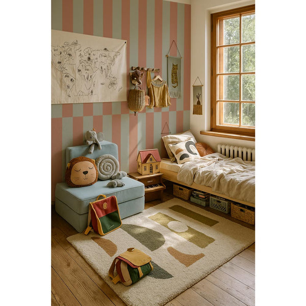 Papel de Parede Stripes green brown Upside down – Dekornik – imagem 2