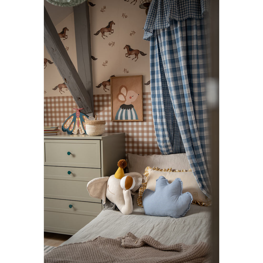 Papel de Parede Horses And Check Brown – Dekornik – imagem 1