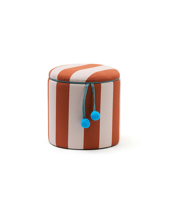 Pouffe cylinder with storage brown - Kids Concept - KidsR