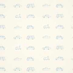 Papel de parede Harlequin Go Go Retro 70504 Aqua And White com carros, scoote...