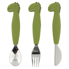 Conjunto de Talheres em Silicone Pack 3 - Mr. Dino da Trixie - imagem principal