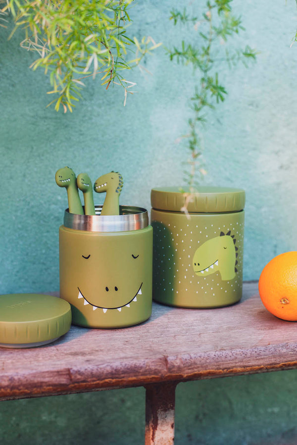 Conjunto de Talheres em Silicone Pack 3 - Mr. Dino da Trixie - vista 4