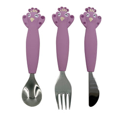 Conjunto de Talheres em Silicone Pack 3 - Mrs. Peacock da Trixie - imagem principal