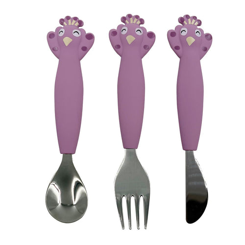 Conjunto de Talheres em Silicone Pack 3 - Mrs. Peacock da Trixie - imagem principal