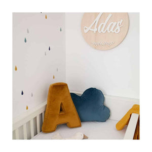 Almofada de letra A, 30x40cm (Posh Velvet) - cinzento - Yellow Tipi - vista 3