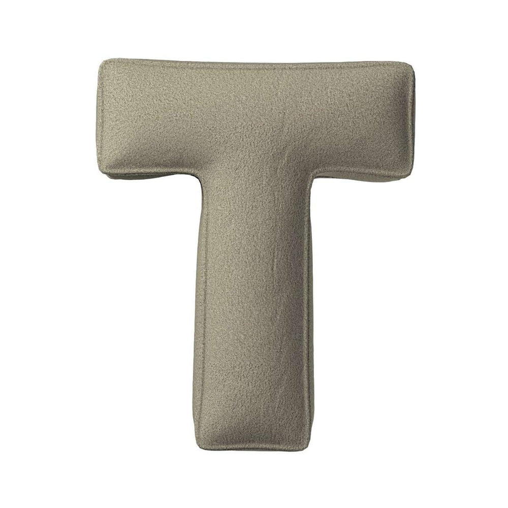 Almofada de letra T, 35x40cm (Boucle) - bege escuro - Yellow Tipi