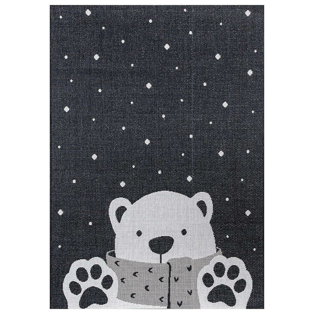 Tapete Urso Branco 120x170cm, 120x170x1cm - preto - Yellow Tipi