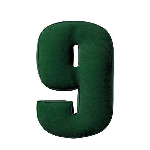 Almofada número 9, 25 x 40 cm (Veludo Posh) - verde floresta - Yellow Tipi