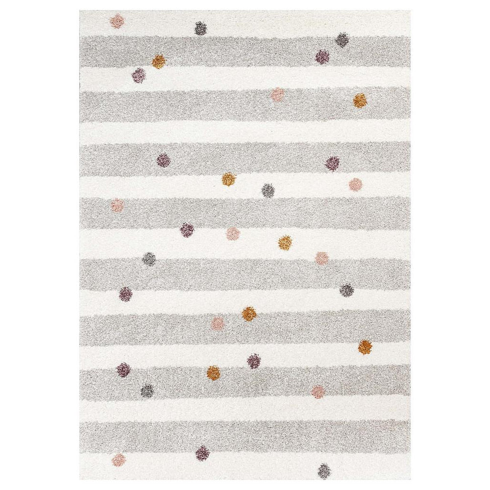 Tapete Riscas e Bolinhas bege 160x230cm - Yellow Tipi