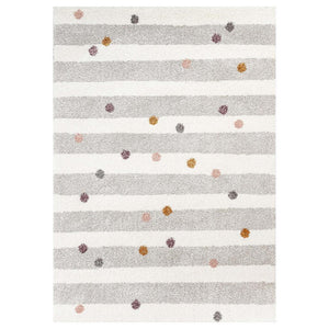Tapete Riscas e Bolinhas bege 160x230cm - Yellow Tipi