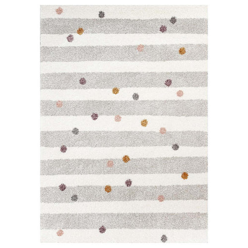 Tapete Riscas e Bolinhas bege 160x230cm - Yellow Tipi