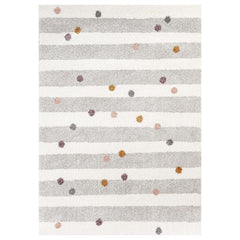 Tapete Riscas e Bolinhas bege 160x230cm - Yellow Tipi