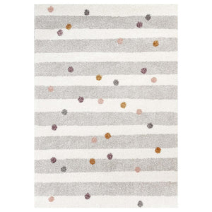Tapete Riscas e Bolinhas bege 160x230cm - Yellow Tipi