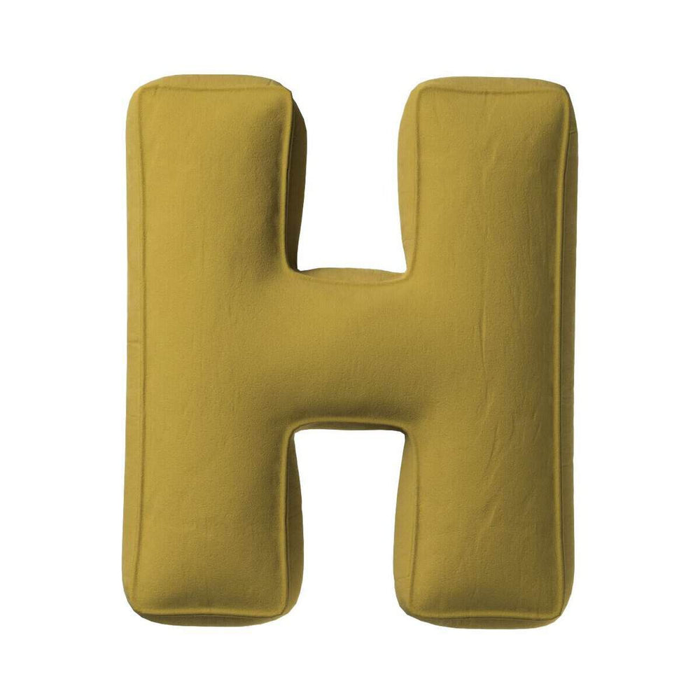 Almofada de letra H, 35x40cm (Posh Velvet) - verde-azeitona - Yellow Tipi