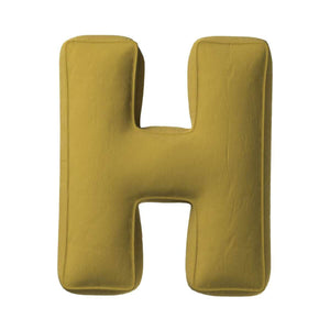 Almofada de letra H, 35x40cm (Posh Velvet) - verde-azeitona - Yellow Tipi