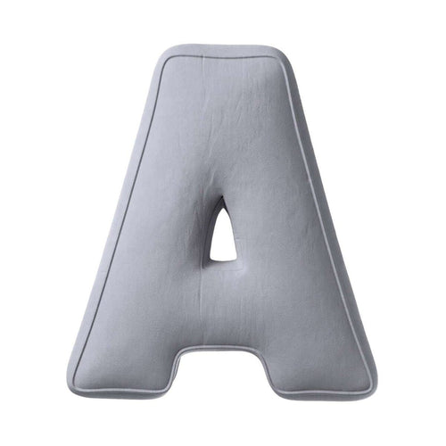 Almofada de letra A, 30x40cm (Posh Velvet) - cinzento - Yellow Tipi