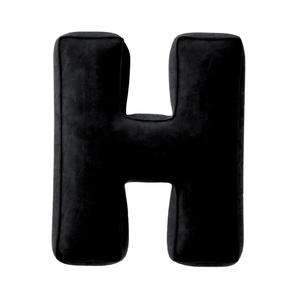 Almofada de letra H, 35x40cm (Posh Velvet) - preto - Yellow Tipi