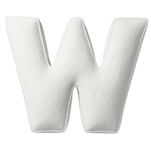 Almofada de letra W, 35x40cm (Boucle) - branco - Yellow Tipi