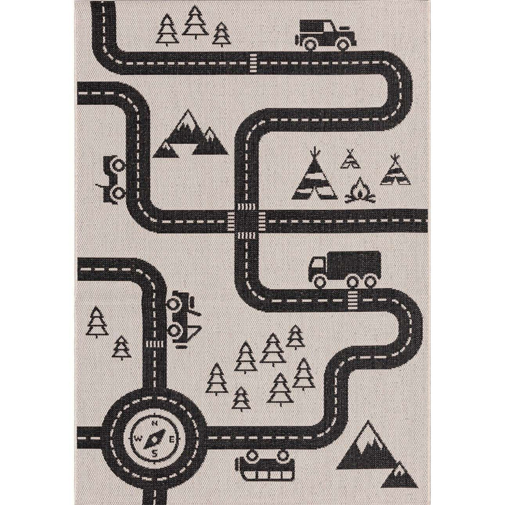 Tapete Estrada de Carros 120x170cm, 120x170x1cm - bege - Yellow Tipi