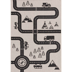 Tapete Estrada de Carros 120x170cm, 120x170x1cm - bege - Yellow Tipi