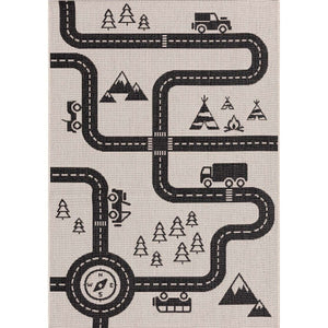 Tapete Estrada de Carros 120x170cm, 120x170x1cm - bege - Yellow Tipi