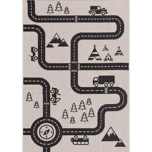Tapete Estrada de Carros 120x170cm, 120x170x1cm - bege - Yellow Tipi