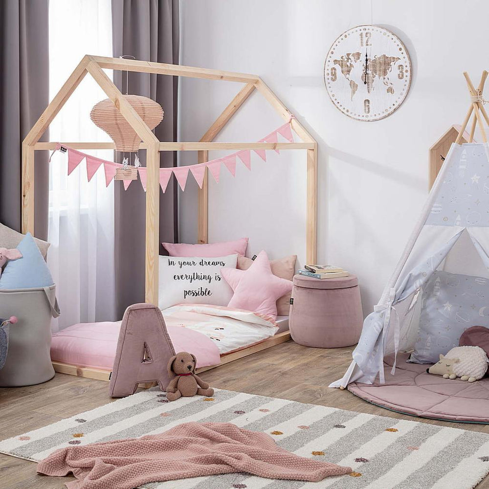 Tapete Riscas e Bolinhas bege 160x230cm - Yellow Tipi