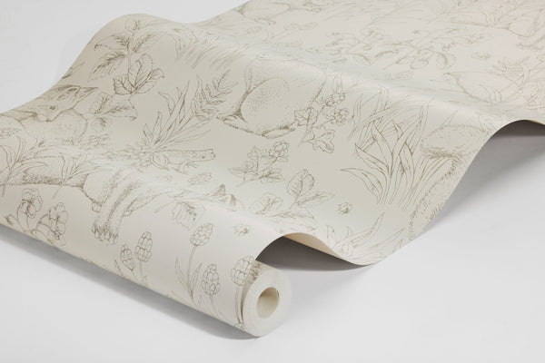 Amigos da Floresta - Bege – detalhe do papel de parede | Boråstapeter