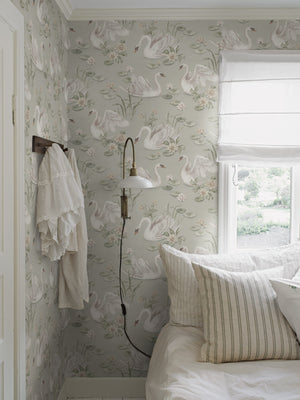 Cisne Lily Verde Boråstapeter para quarto infantil - KidsR