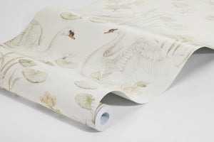 Cisne Lily - Branco – detalhe do papel de parede | Boråstapeter