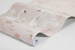 Cisne Lily - Rosa – detalhe do papel de parede | Boråstapeter