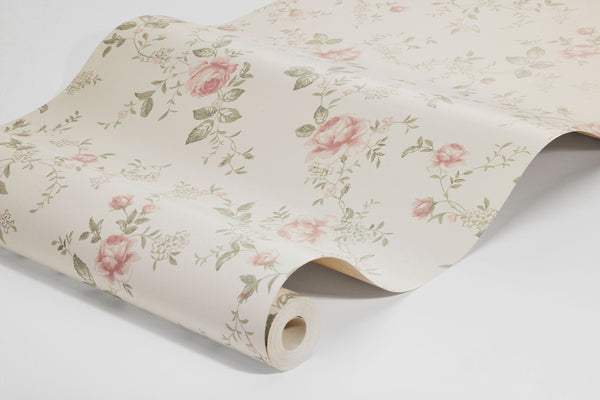 Jardim de Rosas - Branco – detalhe do papel de parede | Boråstapeter