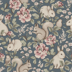 Floresta Mágica - Azul – detalhe do padrão | Boråstapeter