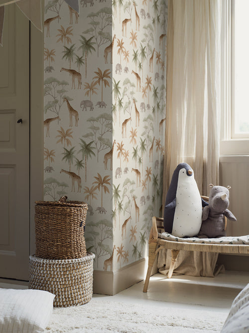 Savana Branco Boråstapeter para quarto infantil - KidsR