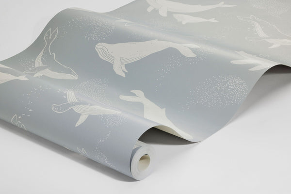 Baleias - Azul – detalhe do papel de parede | Boråstapeter