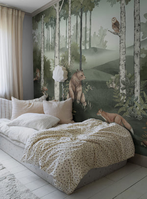 Mural Floresta Selvagem - Verde – ambiente | Boråstapeter