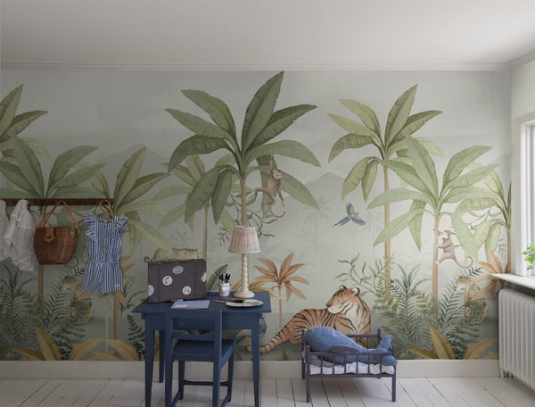 Mural Selva Selvagem - Verde – ambiente | Boråstapeter