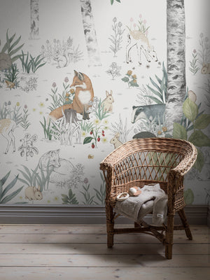 Mural Floresta Mágica - Multicolor – ambiente | Boråstapeter