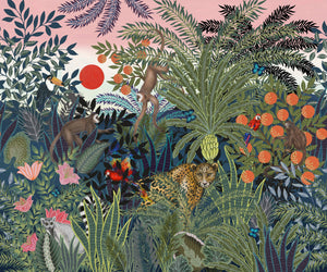 Animais da Selva - Verde – padrão completo | Boråstapeter