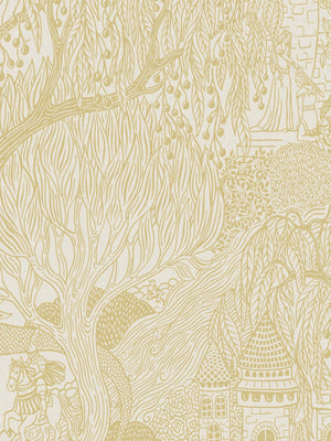 Reino do Salgueiro Grand - Amarelo – detalhe do padrão | Boråstapeter