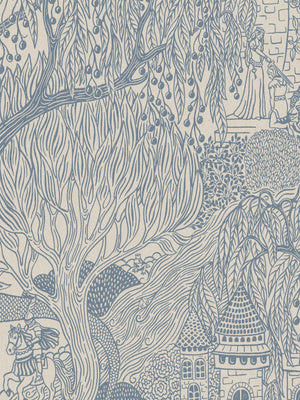 Reino do Salgueiro Grand - Azul – detalhe do padrão | Boråstapeter