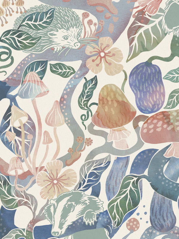 Bosque Mágico Grand - Multicolor – detalhe do padrão | Boråstapeter