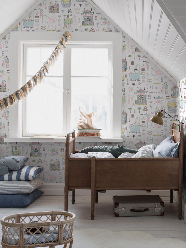 Stig Lindberg Krakel Spektakel - Multicolor – ambiente | Boråstapeter