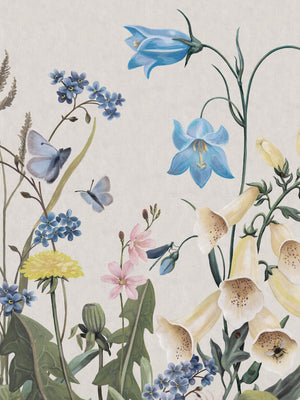 Bluebell Magic - Branco – detalhe do padrão | Boråstapeter