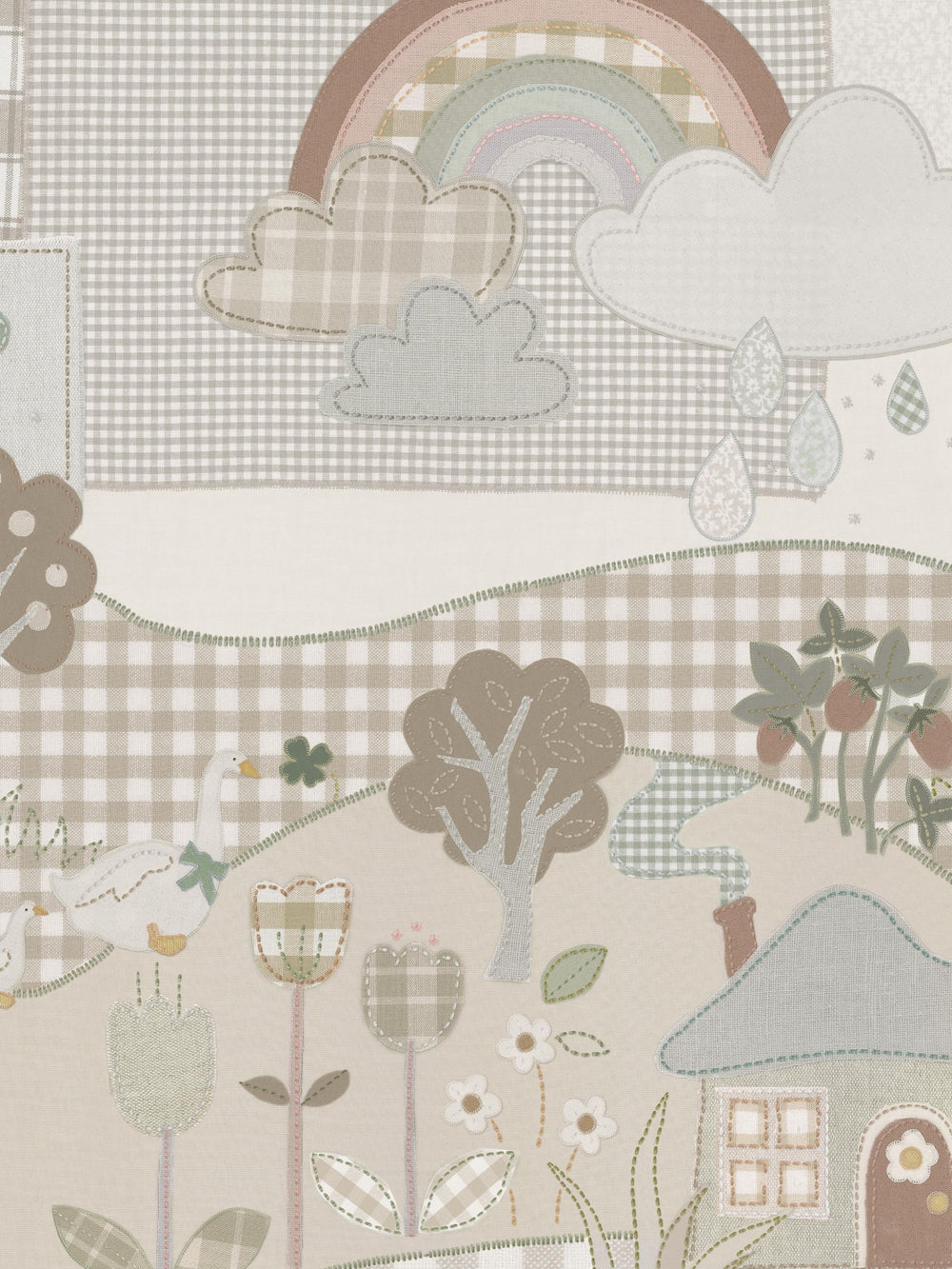 Mural infantil Patchwork Cottage Bege Boråstapeter - KidsR