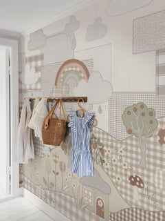 Mural infantil Patchwork Cottage Bege Boråstapeter - KidsR