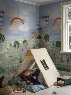 Mural infantil Patchwork Cottage Multicolor / Azul Boråstapeter - KidsR