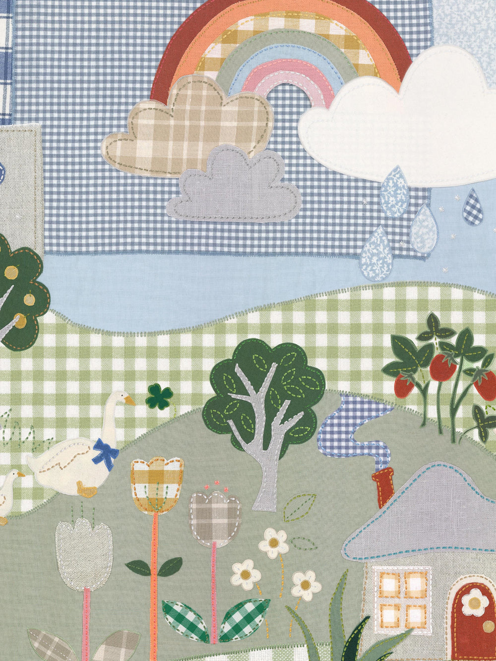 Mural infantil Patchwork Cottage Multicolor / Azul Boråstapeter - KidsR