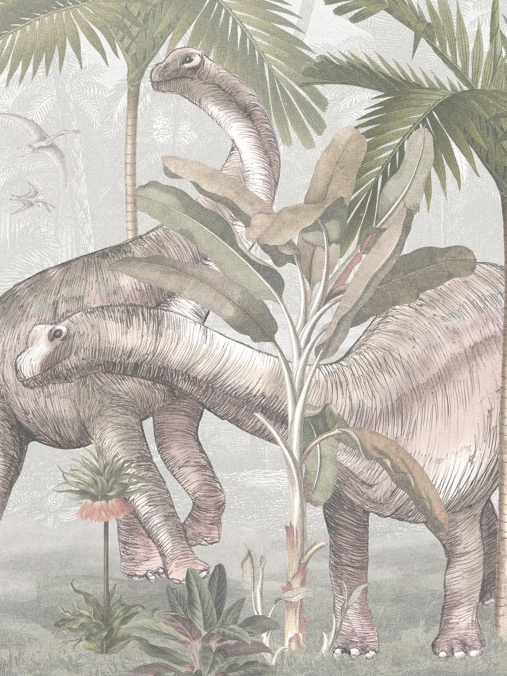 Mural infantil Dinossauros Vintage Palms Multicolor Boråstapeter - KidsR