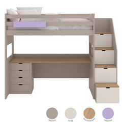 Cama Loft XL com Secretária e Escadas de Arrumação – Muba Design